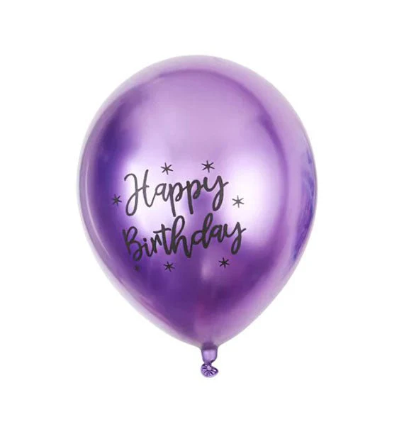 Metallic Happy Birthday Printed Latex Balloon Pack - Image 6