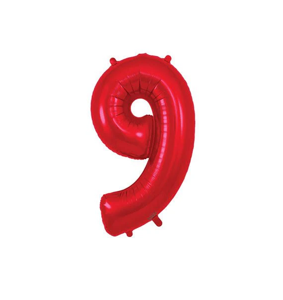 Red Number Foil Balloons - Image 11
