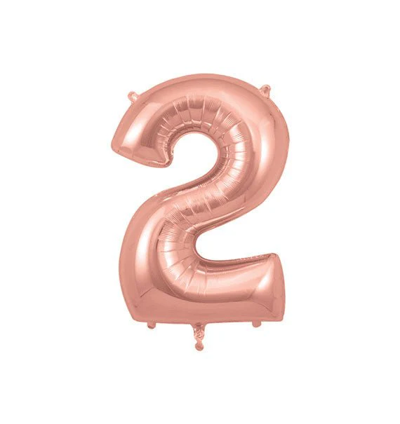 Rose Gold Number Foil Balloons - Image 4