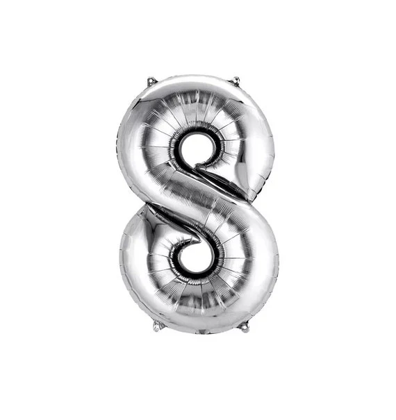 Silver Number Foil Balloons - Image 10