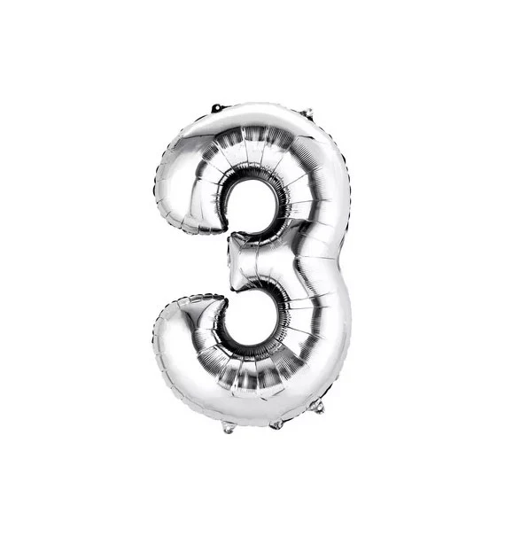 Silver Number Foil Balloons - Image 5