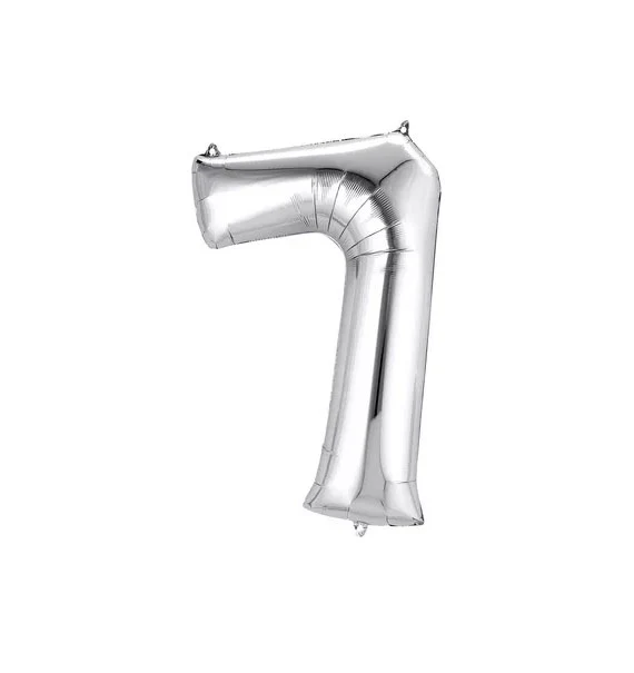 Silver Number Foil Balloons - Image 9